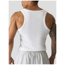 Custom Men's Ribbed Athletic Training Tank with Embroidered Logo for Activewear Brands