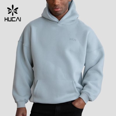 Custom Men's Relaxed Gym Hoodie with Drop Shoulder for Activewear Brands
