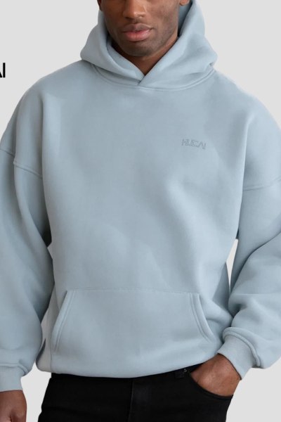 Custom Men's Relaxed Gym Hoodie with Drop Shoulder for Activewear Brands