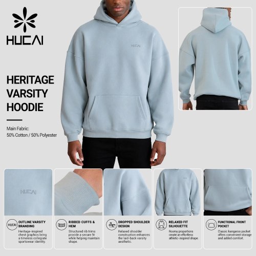 Custom Men's Relaxed Gym Hoodie with Drop Shoulder for Activewear Brands