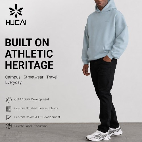 Custom Men's Relaxed Gym Hoodie with Drop Shoulder for Activewear Brands
