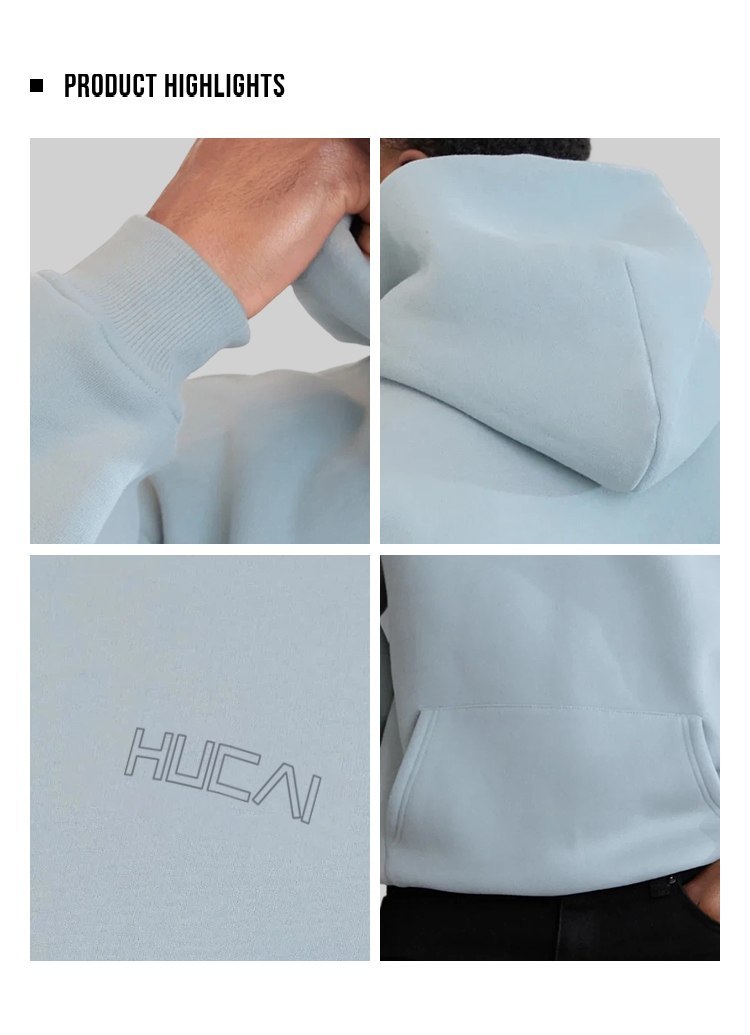 Men's relaxed gym hoodie product highlights