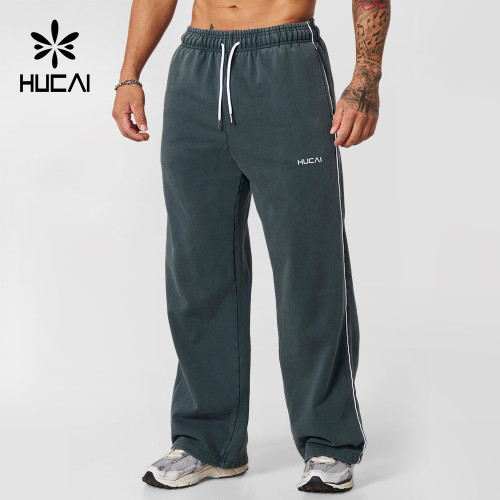 Custom Men's Wide-Leg Sweatpants with Contrast Piping for Activewear Brands