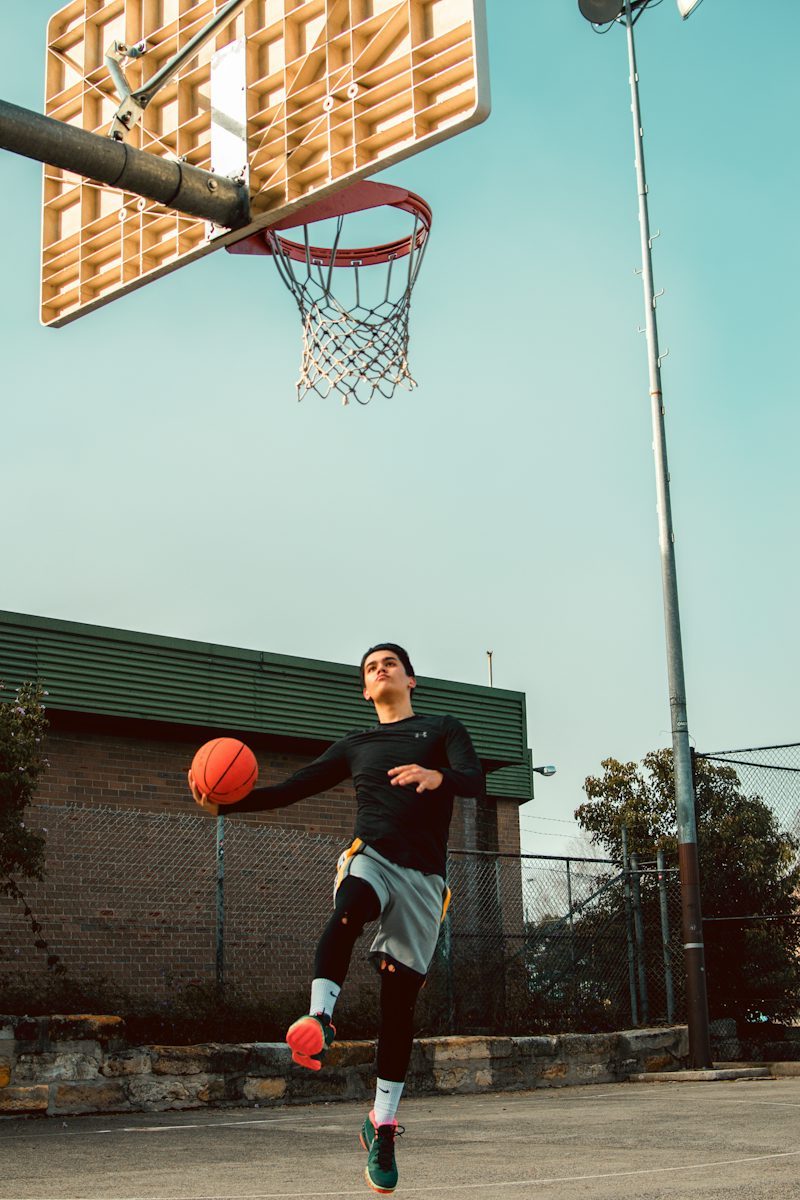 athlete training on an outdoor court