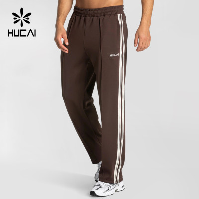 Custom Men's Straight-Leg Joggers with Contrast Side Stripes and Zip Pockets