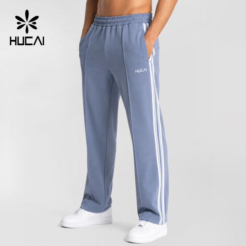 Custom Men's Straight-Leg Joggers with Contrast Side Stripes and Zip Pockets