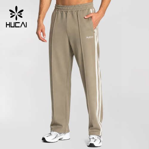 Custom Men's Straight-Leg Joggers with Contrast Side Stripes and Zip Pockets