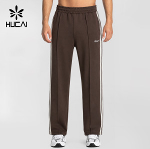 Custom Men's Straight-Leg Joggers with Contrast Side Stripes and Zip Pockets