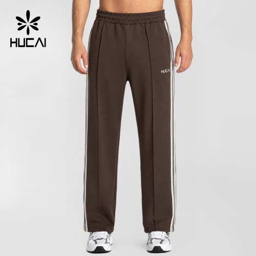 Custom Men's Straight-Leg Joggers with Contrast Side Stripes and Zip Pockets