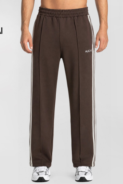 Custom Men's Straight-Leg Joggers with Contrast Side Stripes and Zip Pockets