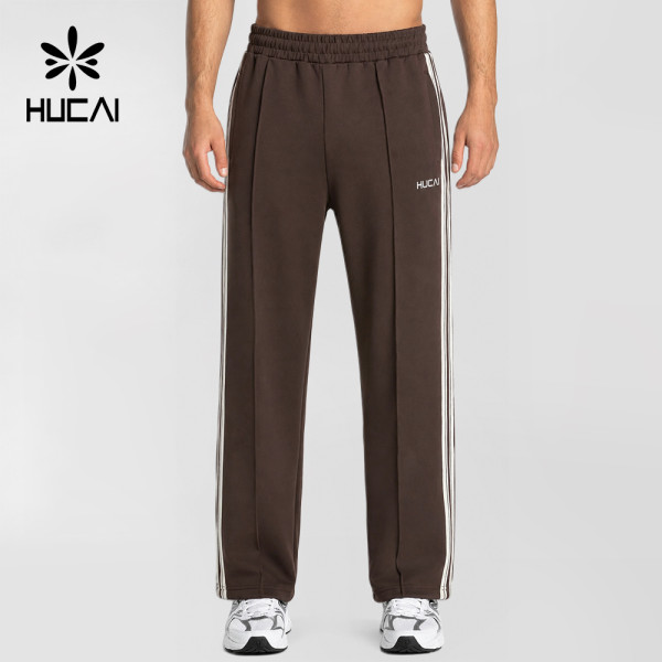 Custom Men's Straight-Leg Joggers with Contrast Side Stripes and Zip Pockets
