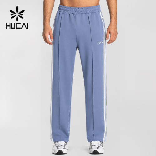 Custom Men's Straight-Leg Joggers with Contrast Side Stripes and Zip Pockets