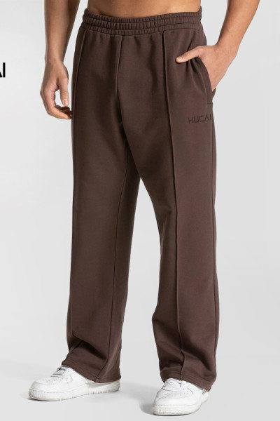 Custom Men's Heavyweight Cotton Straight Leg Joggers with Zipped Pockets