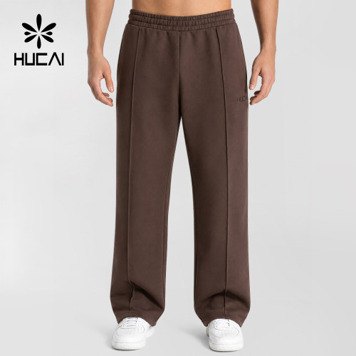 Custom Men's Heavyweight Cotton Straight Leg Joggers with Zipped Pockets
