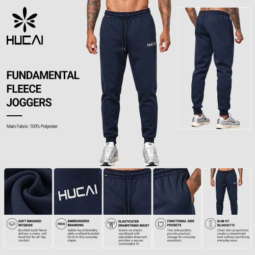 Custom Men's Slim Fit Brushed Fleece Joggers for Activewear Brands