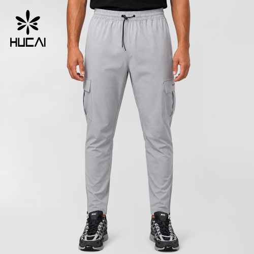 Custom Men's Tapered Woven Cargo Trousers with Zip Cuffs and Bungee Waist
