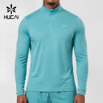 Custom Men's 300 GSM Ribbed Grid Quarter-Zip Training Top with Mesh Panelling