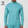 Custom Men's 300 GSM Ribbed Grid Quarter-Zip Training Top with Mesh Panelling