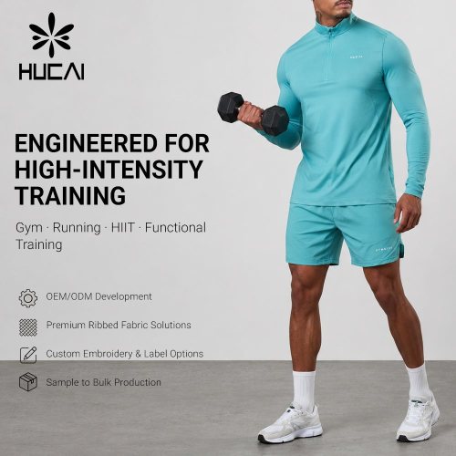 Custom Men's 300 GSM Ribbed Grid Quarter-Zip Training Top with Mesh Panelling