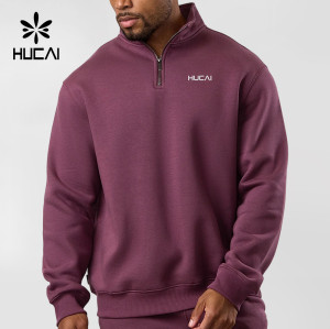 Custom Mens Cotton-Rich 1/4 Zip Funnel Neck Sweatshirt with Ribbed Trims