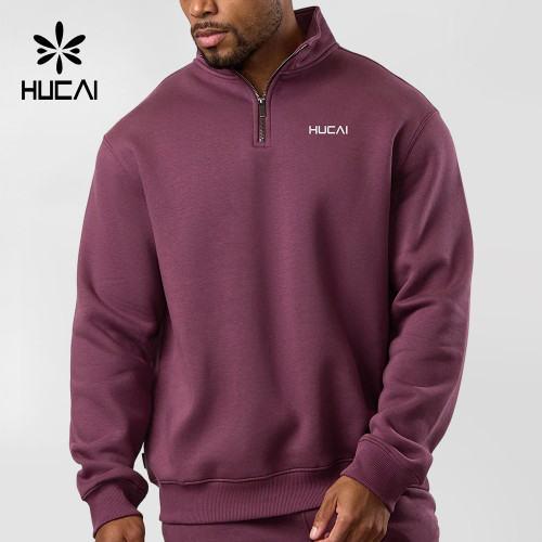 Custom Mens Cotton-Rich 1/4 Zip Funnel Neck Sweatshirt with Ribbed Trims