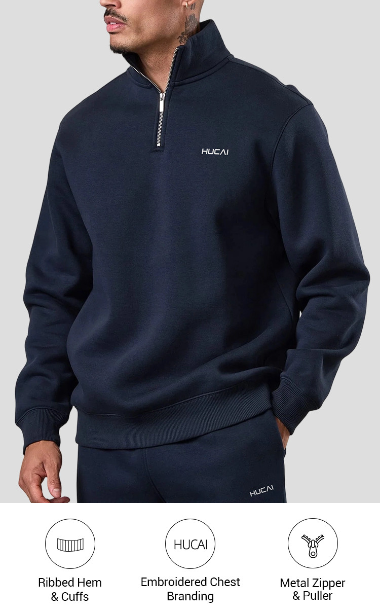 men's funnel neck quarter zip