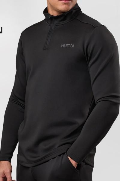 Custom Men's 100% Polyester 1/4 Zip Funnel Top with Reflective Branding