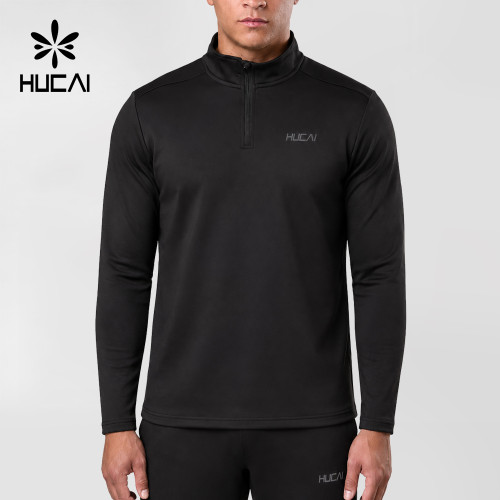 Custom Men's 100% Polyester 1/4 Zip Funnel Top with Reflective Branding