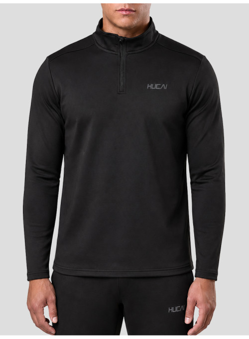Custom Men's 100% Polyester 1/4 Zip Funnel Top with Reflective Branding