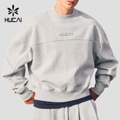 Custom Men's Relaxed Crew Neck Sweatshirt with Chest Seam for Activewear Brands