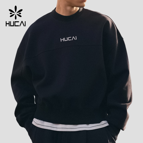 Custom Men's Relaxed Crew Neck Sweatshirt with Chest Seam for Activewear Brands