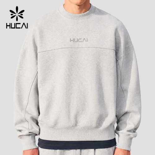 Custom Men's Relaxed Crew Neck Sweatshirt with Chest Seam for Activewear Brands