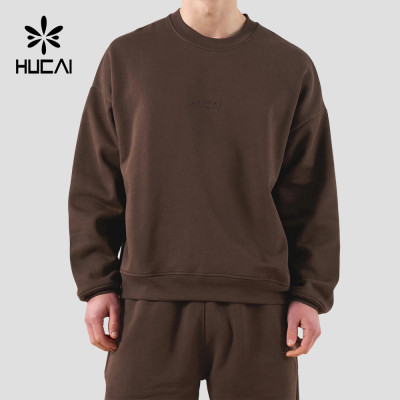 Custom Men's 400 GSM Heavyweight Boxy Crew Neck Sweatshirt for Activewear Brands