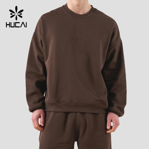 Custom Men's 400 GSM Heavyweight Boxy Crew Neck Sweatshirt for Activewear Brands
