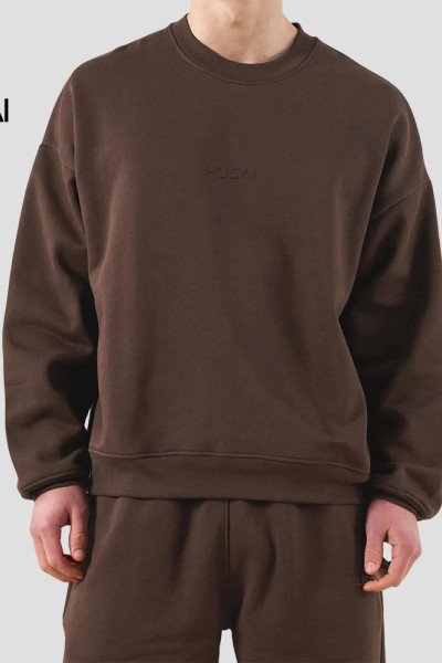 Custom Men's 400 GSM Heavyweight Boxy Crew Neck Sweatshirt for Activewear Brands