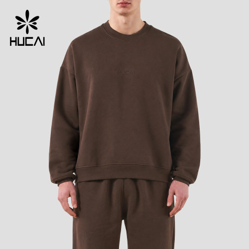 Custom Men's 400 GSM Heavyweight Boxy Crew Neck Sweatshirt for Activewear Brands