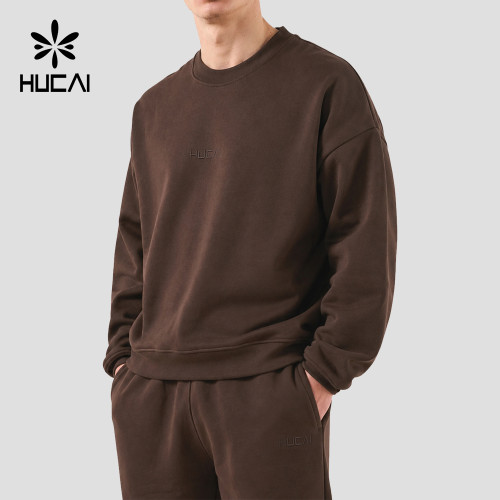 Custom Men's 400 GSM Heavyweight Boxy Crew Neck Sweatshirt for Activewear Brands