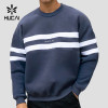Custom Men's Relaxed Stripe Panel Crew Neck Sweatshirt for Activewear Brands