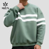 Custom Men's Relaxed Stripe Panel Crew Neck Sweatshirt for Activewear Brands