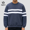 Custom Men's Relaxed Stripe Panel Crew Neck Sweatshirt for Activewear Brands