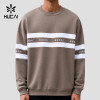Custom Men's Relaxed Stripe Panel Crew Neck Sweatshirt for Activewear Brands