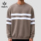 Custom Men's Relaxed Stripe Panel Crew Neck Sweatshirt for Activewear Brands