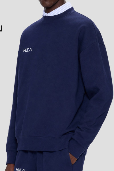 Custom Men's 320 GSM Organic Cotton Boxy Crew Neck Sweatshirt for Activewear Brands