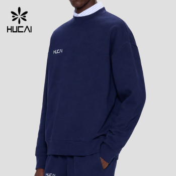 Custom Men's 320 GSM Organic Cotton Boxy Crew Neck Sweatshirt for Activewear Brands