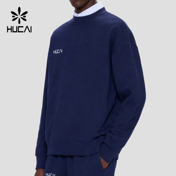 Custom Men's 320 GSM Organic Cotton Boxy Crew Neck Sweatshirt for Activewear Brands