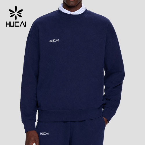 Custom Men's 320 GSM Organic Cotton Boxy Crew Neck Sweatshirt for Activewear Brands