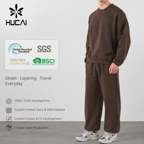 Custom Men's 400 GSM Heavyweight Boxy Crew Neck Sweatshirt for Activewear Brands