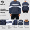 Custom Men's Relaxed Stripe Panel Crew Neck Sweatshirt for Activewear Brands