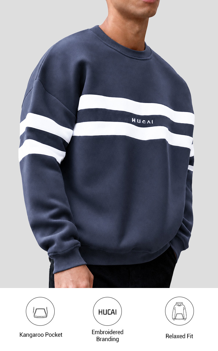 men's striped crew neck sweatshirt