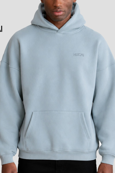 Custom Men's Relaxed Drop Shoulder Hoodie with Outline Chest Wordmark